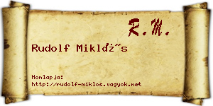 Rudolf Miklós névjegykártya